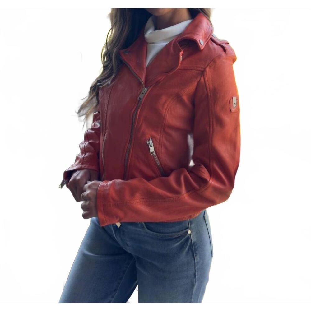 NEW MAURITIUS wild 2 leather jacket in spice